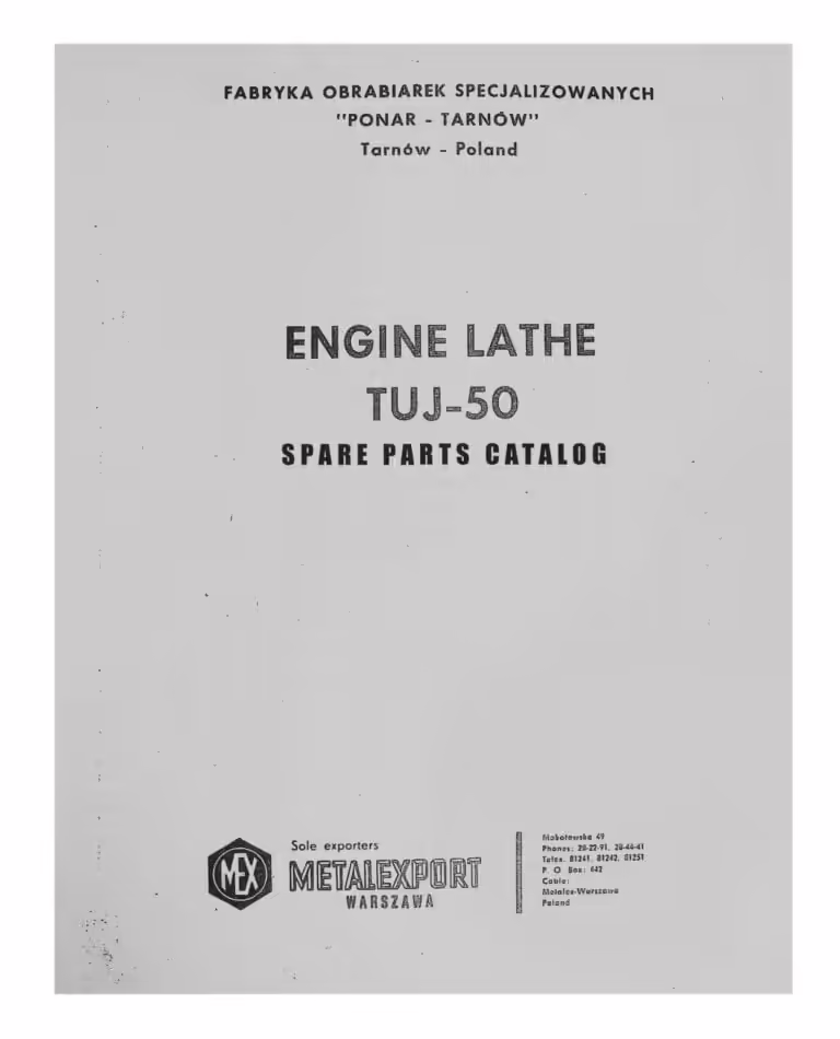 TUJ-50 Lathe Manual