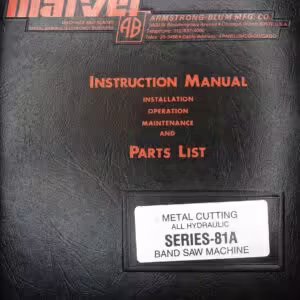 Marvel 81 Bandsaw 1987 manual