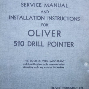 Oliver drill pointer grinder 510 manual