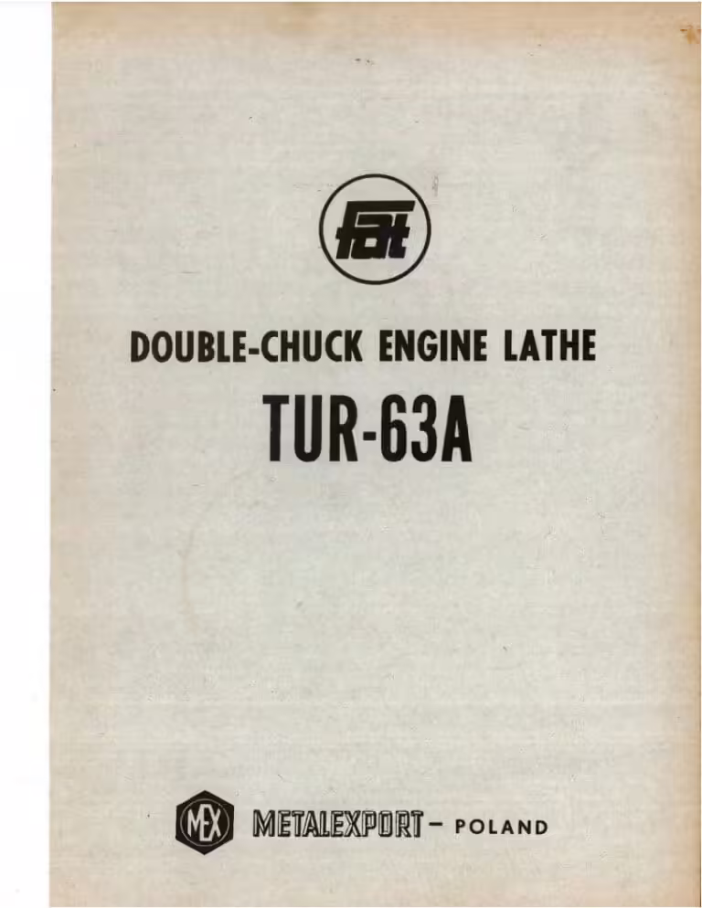 TUR-63A Lathe Manual