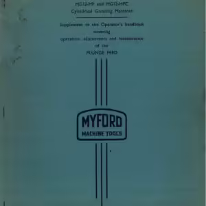 Myford MG12-HPC grinder manual