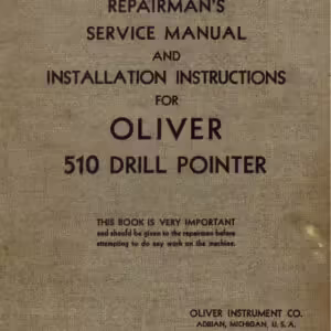 Oliver 510 drill grinder manual