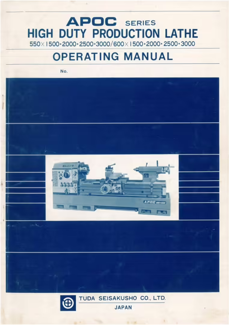Tuda APOC Lathe Manual